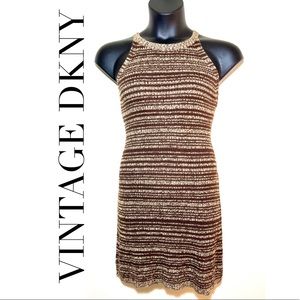 Vintage DKNY bodycon shift linen dress